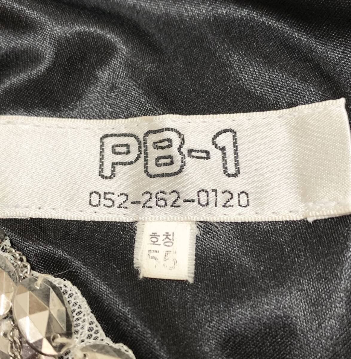 1円 ドレス PB-1 ミニドレス 55 黒光沢 カラードレス キャバドレ 発表会 イベント 中古３８９２の画像9
