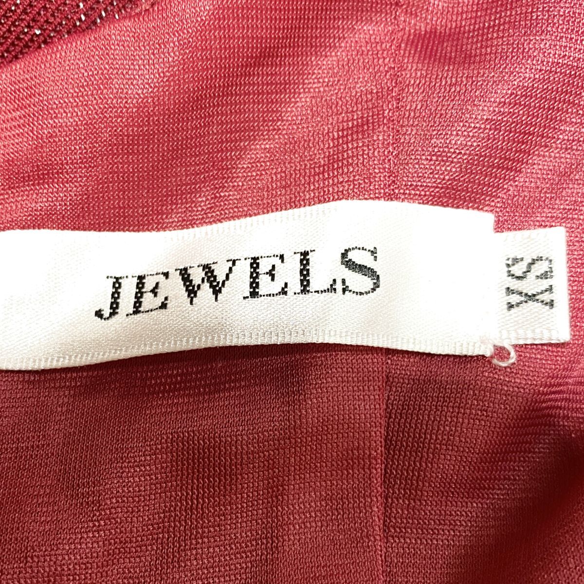 1円 ドレス JEWELS フィッシュテールドレス XS 赤ラメ カラードレス キャバドレ 発表会 イベント 中古３７７３の画像9