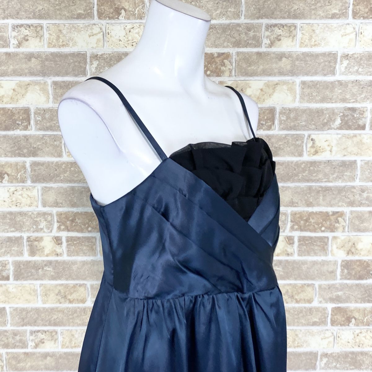 1 jpy dress One-piece 13ABR73 largish size navy lustre color dress kyabadore presentation Event used 3947