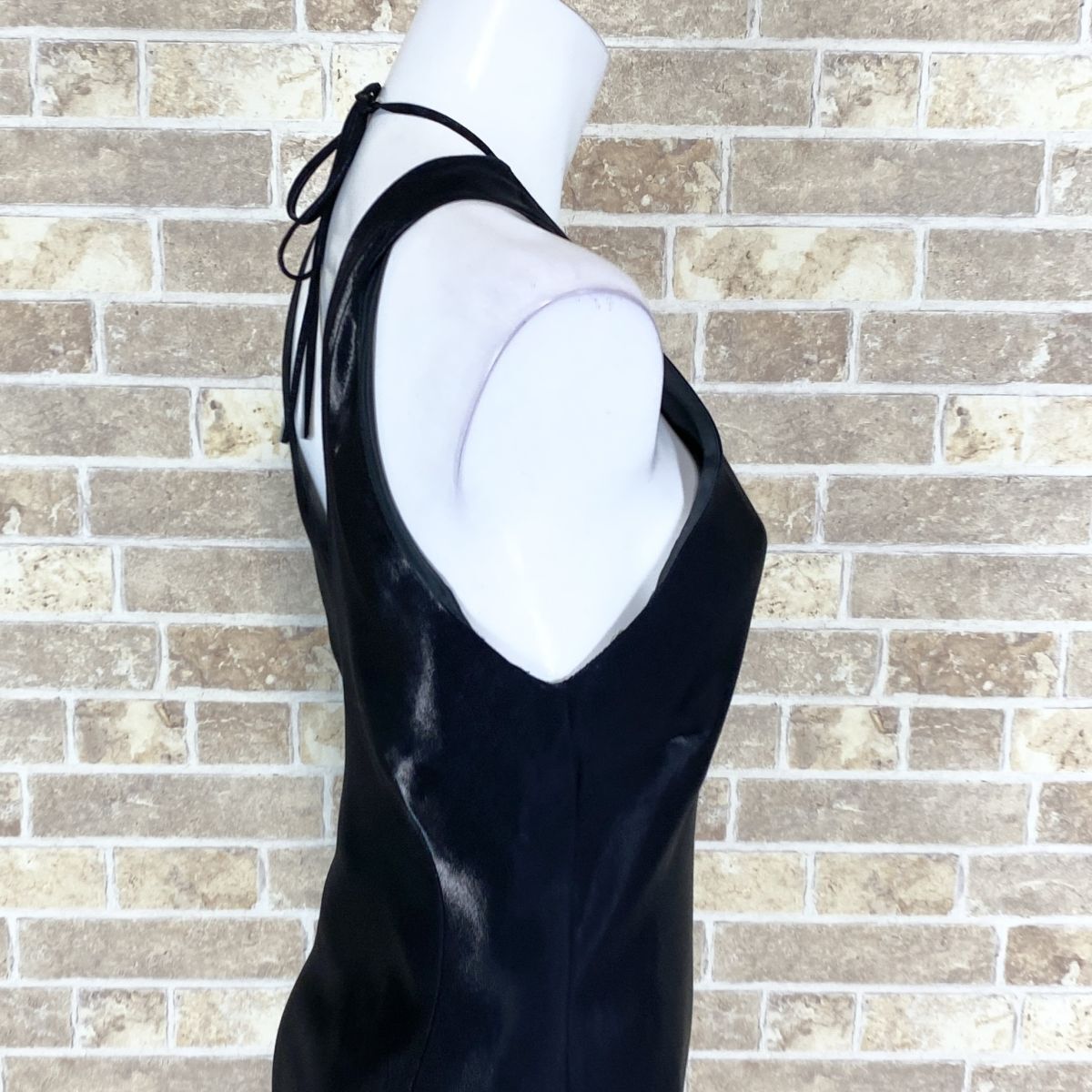1円 ドレス ROSA  ロングドレス 15ABR 大きなサイズ 黒光沢 カラードレス キャバドレ 発表会 イベント 中古３９７８の画像6