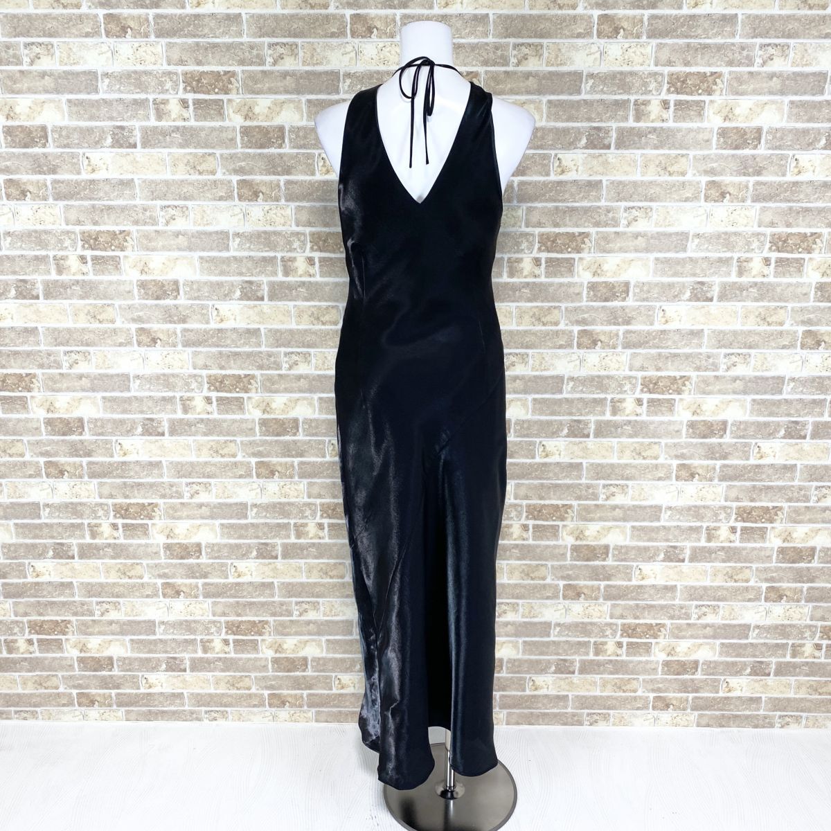 1円 ドレス ROSA  ロングドレス 15ABR 大きなサイズ 黒光沢 カラードレス キャバドレ 発表会 イベント 中古３９７８の画像4