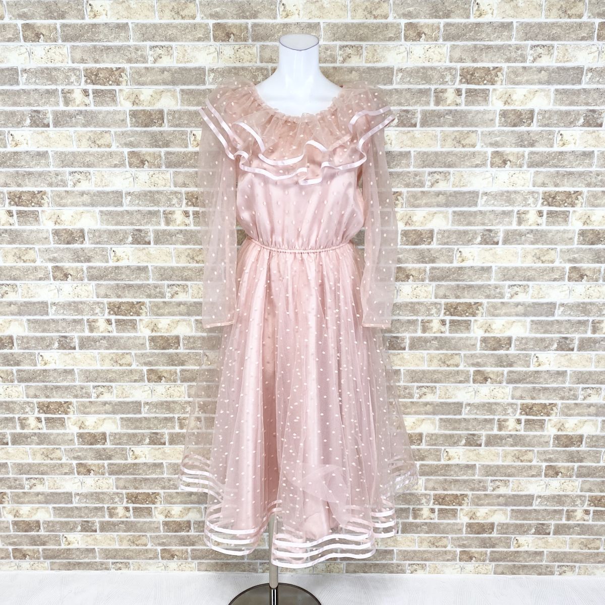 1円 ドレス Petit Anne プチアンヌ ワンピース ピンク ロリータファッション カラードレス イベント 中古３９５２の画像1