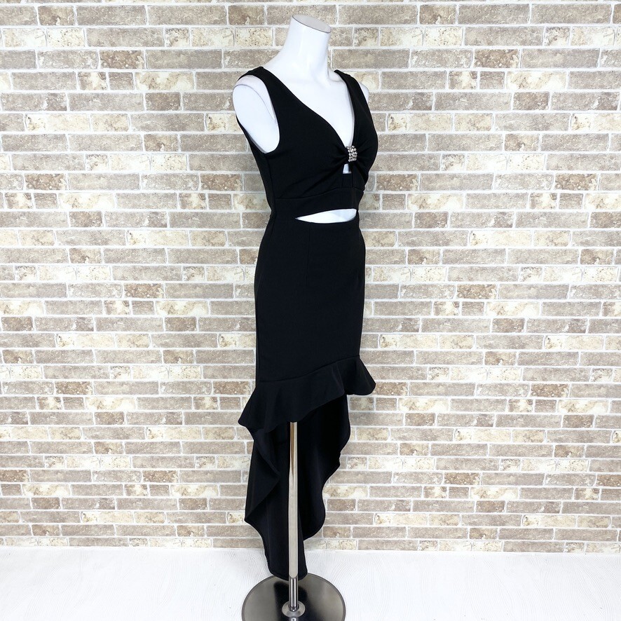 1円 ドレス dazzy store ロングドレス M 黒 カラードレス キャバドレ 発表会 イベント 中古３４５２の画像2