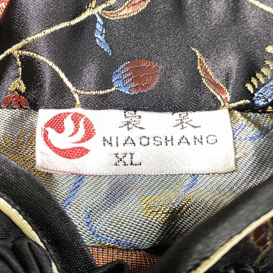 1 jpy China dress NIAOSHANG long One-piece XL largish size fastener defect black pattern color dress kyabadore used 3861