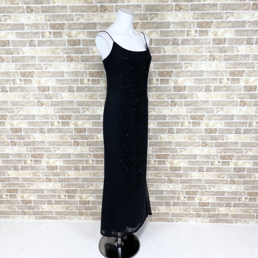 1円 ドレス BOSHI キャミドレス 黒 カラードレス キャバドレ 発表会 イベント 中古３８８９の画像2