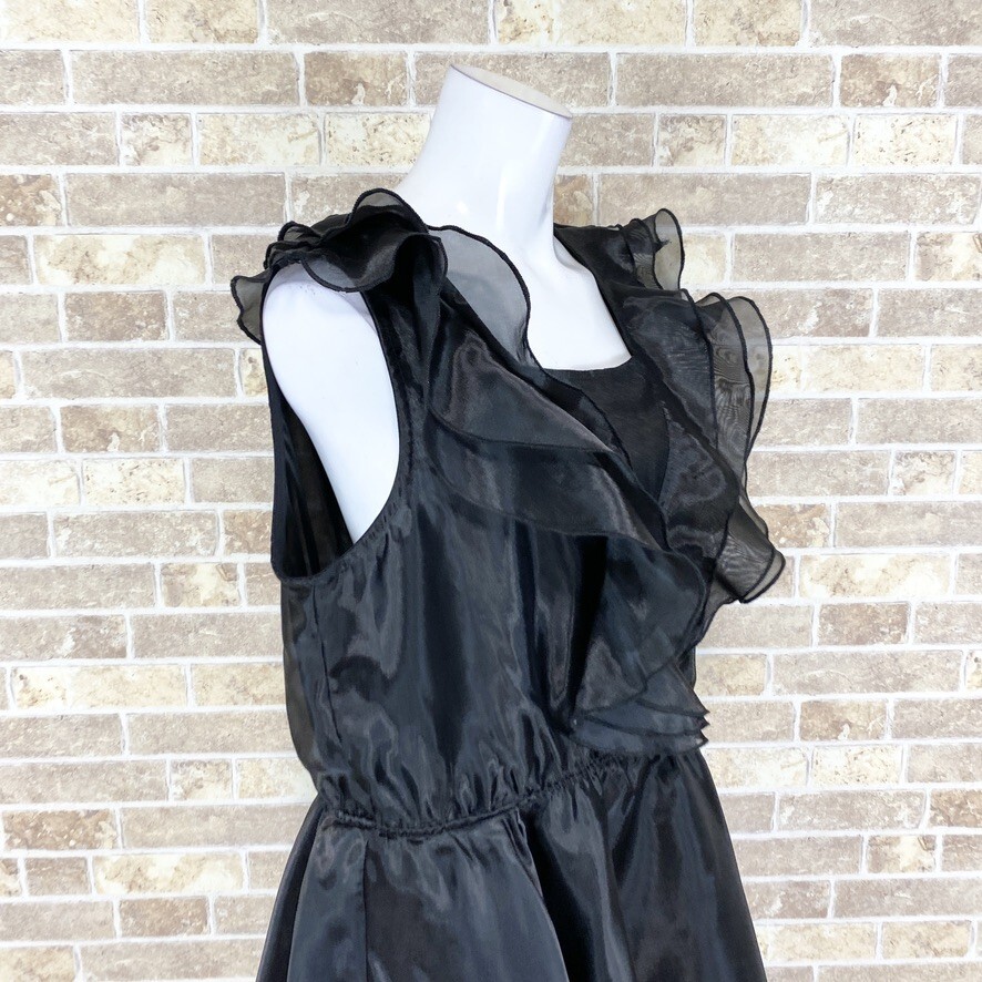 1円 ドレス Lulu Diary ロリータ ワンピース 2L大きなサイズ 黒光沢 ロリータファッション カラードレス キャバドレ 　中古４０４６_画像6