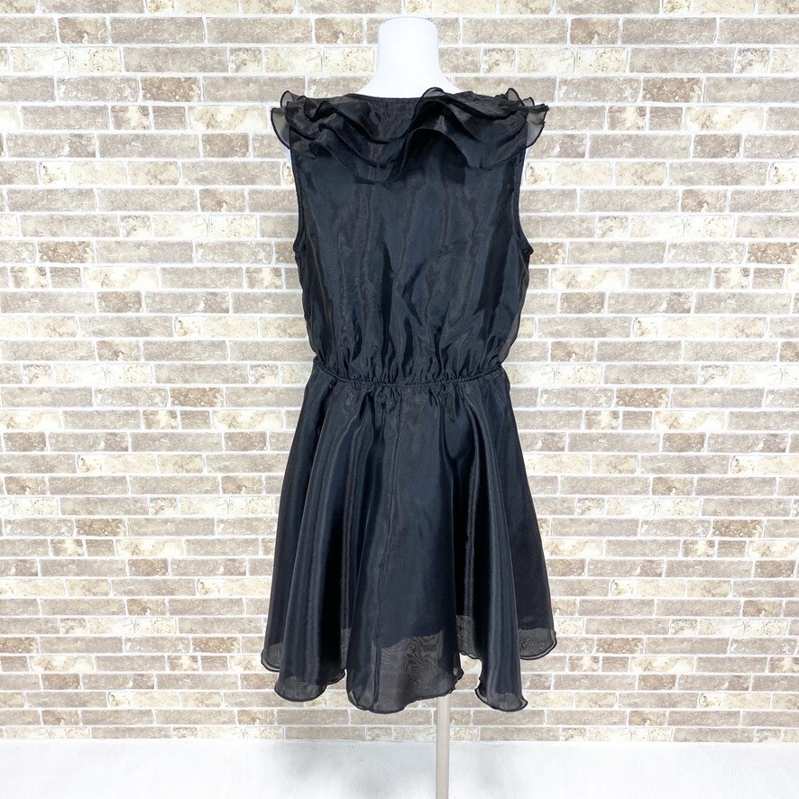 1円 ドレス Lulu Diary ロリータ ワンピース 2L大きなサイズ 黒光沢 ロリータファッション カラードレス キャバドレ 　中古４０４６_画像4