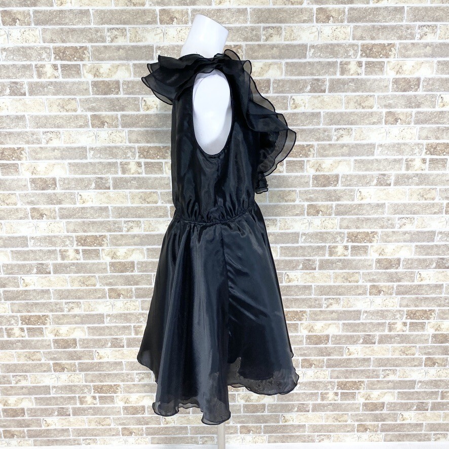 1円 ドレス Lulu Diary ロリータ ワンピース 2L大きなサイズ 黒光沢 ロリータファッション カラードレス キャバドレ 　中古４０４６_画像3