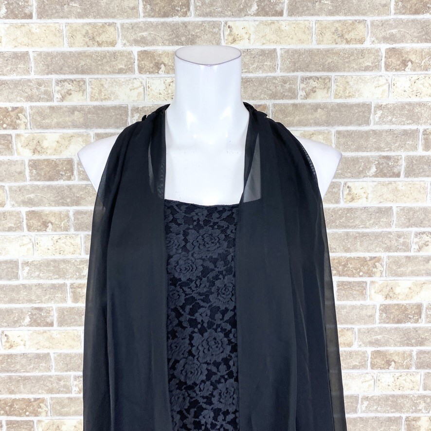 1円 ドレス Dellise Noir ワンピース 11AR 黒 カラードレス キャバドレ 発表会 イベント 中古４０６６の画像5