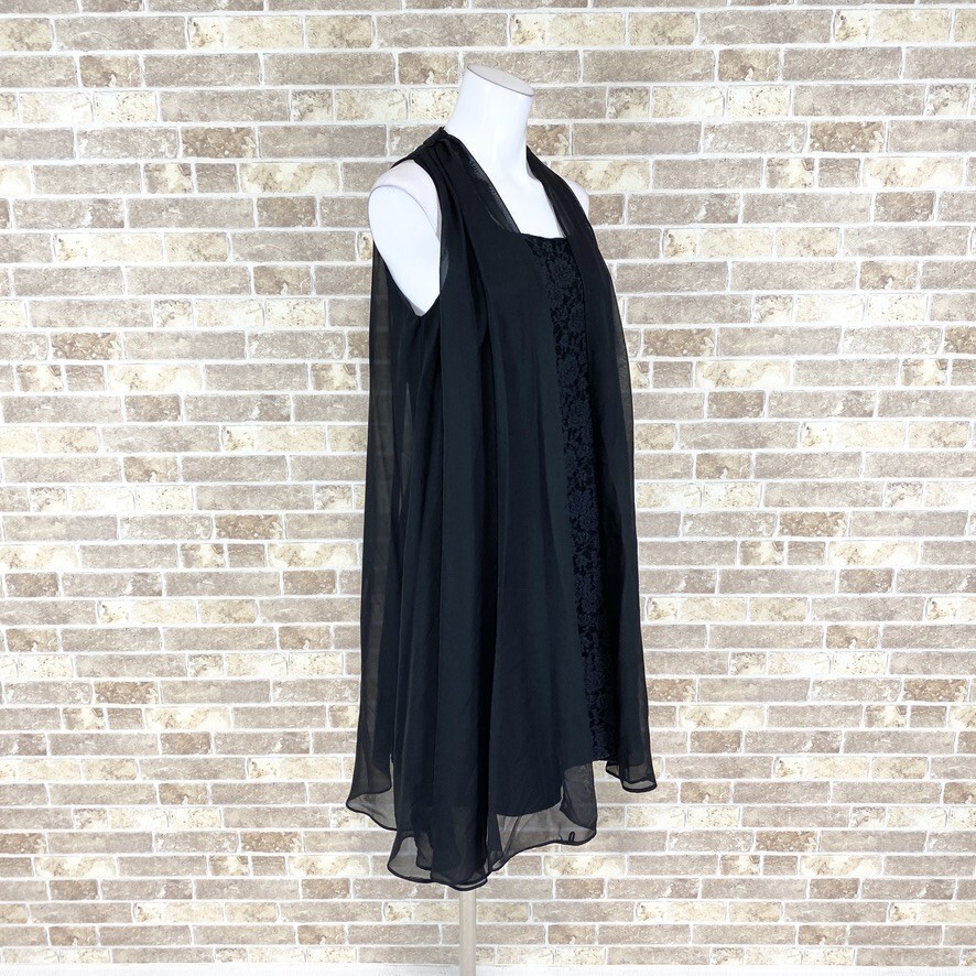 1円 ドレス Dellise Noir ワンピース 11AR 黒 カラードレス キャバドレ 発表会 イベント 中古４０６６の画像2