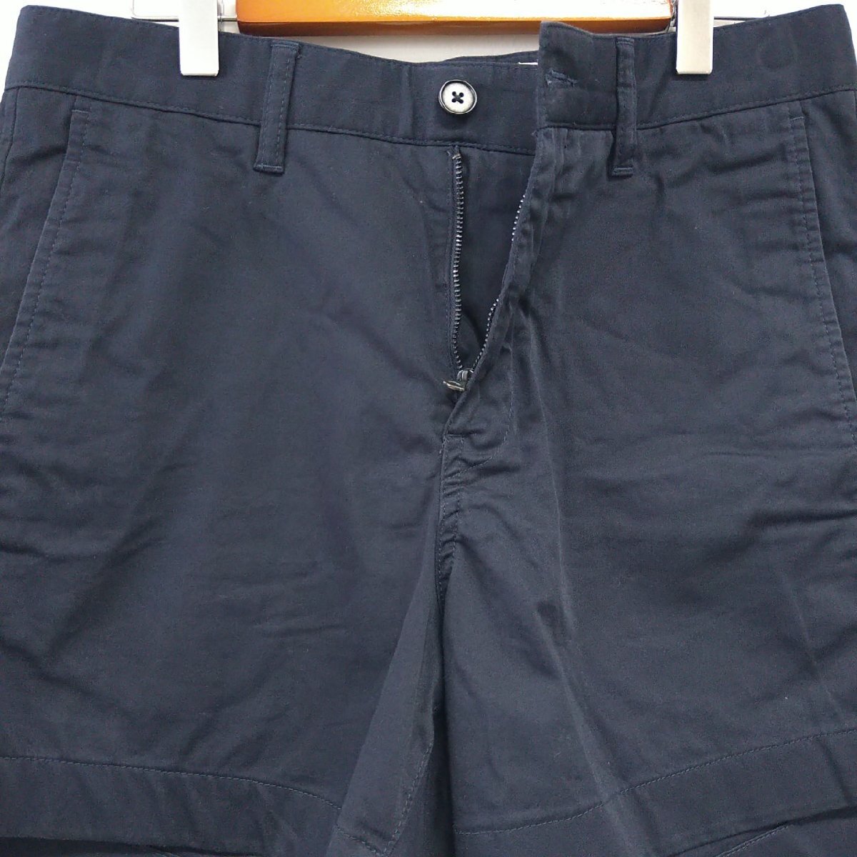 (^w^)b Acne Studios SEYMOUR SATIN PSS15 Acne s Today oz stretch chino shorts short pants navy 46 8497wE