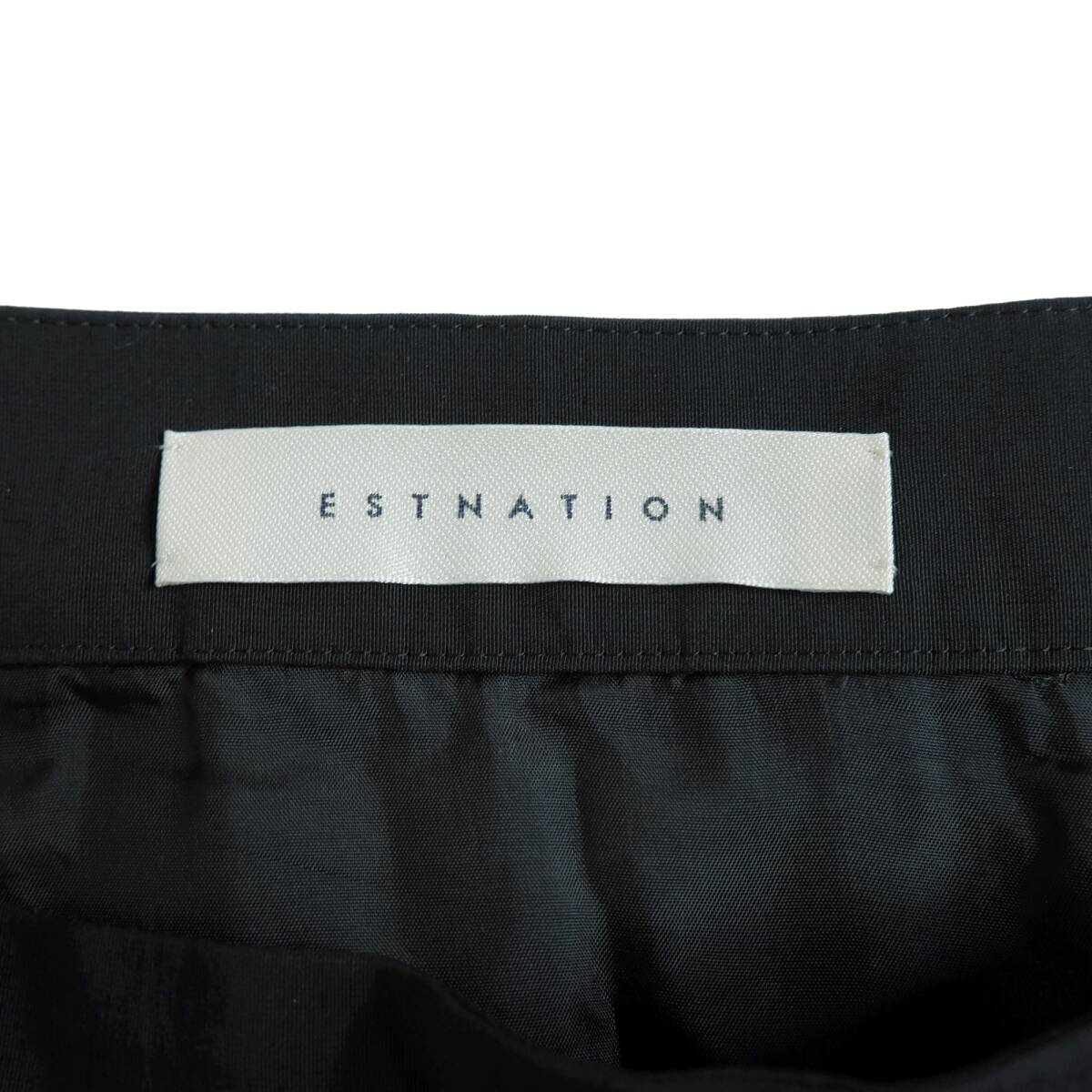 ◆美品 送料無料◆ ESTNATION エストネーション コットンナイロン ロング スカート 黒 ブラック レディース 38 M ◆日本製◆ 1024D0