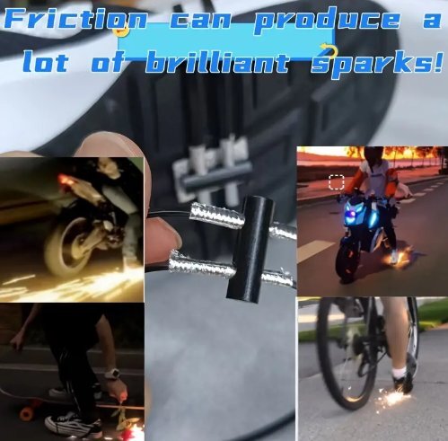 ソールスパークストーン バイク スパークリングプロップ バイク 自転車 スケートボード バイクショー用プロップ 華やかな火花の画像6