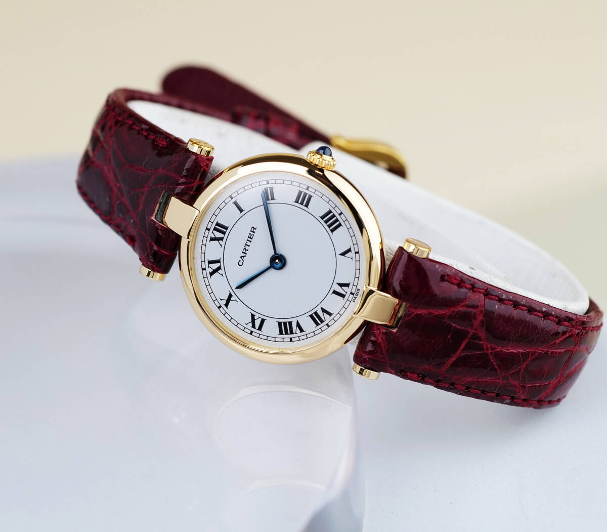 美品 カルティエ ヴァンドーム ルイ カルティエ 18KYG ローマン SM Cartier 