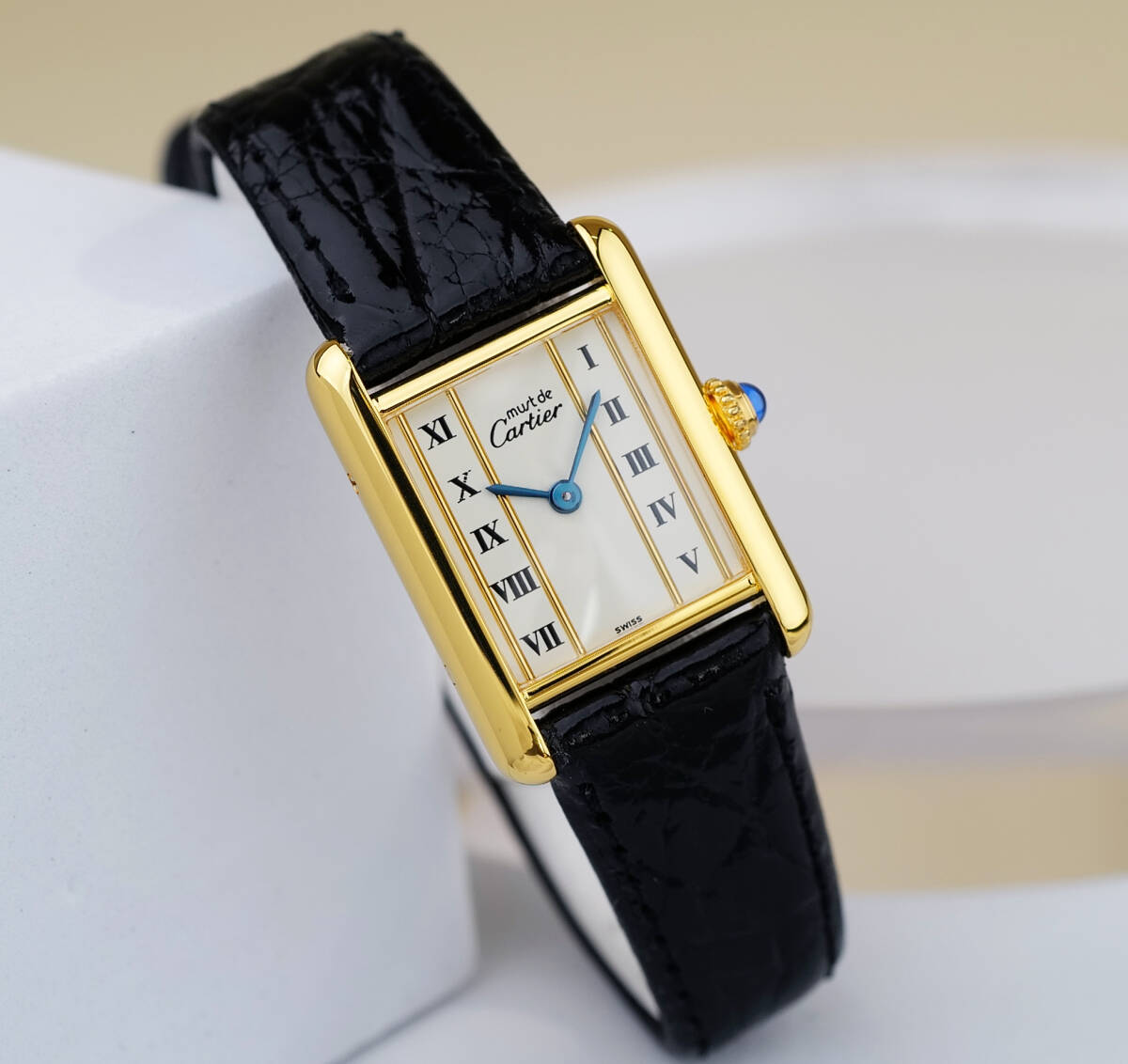 美品 カルティエ マスト タンク ゴールドライン ローマン SM Cartier_画像2