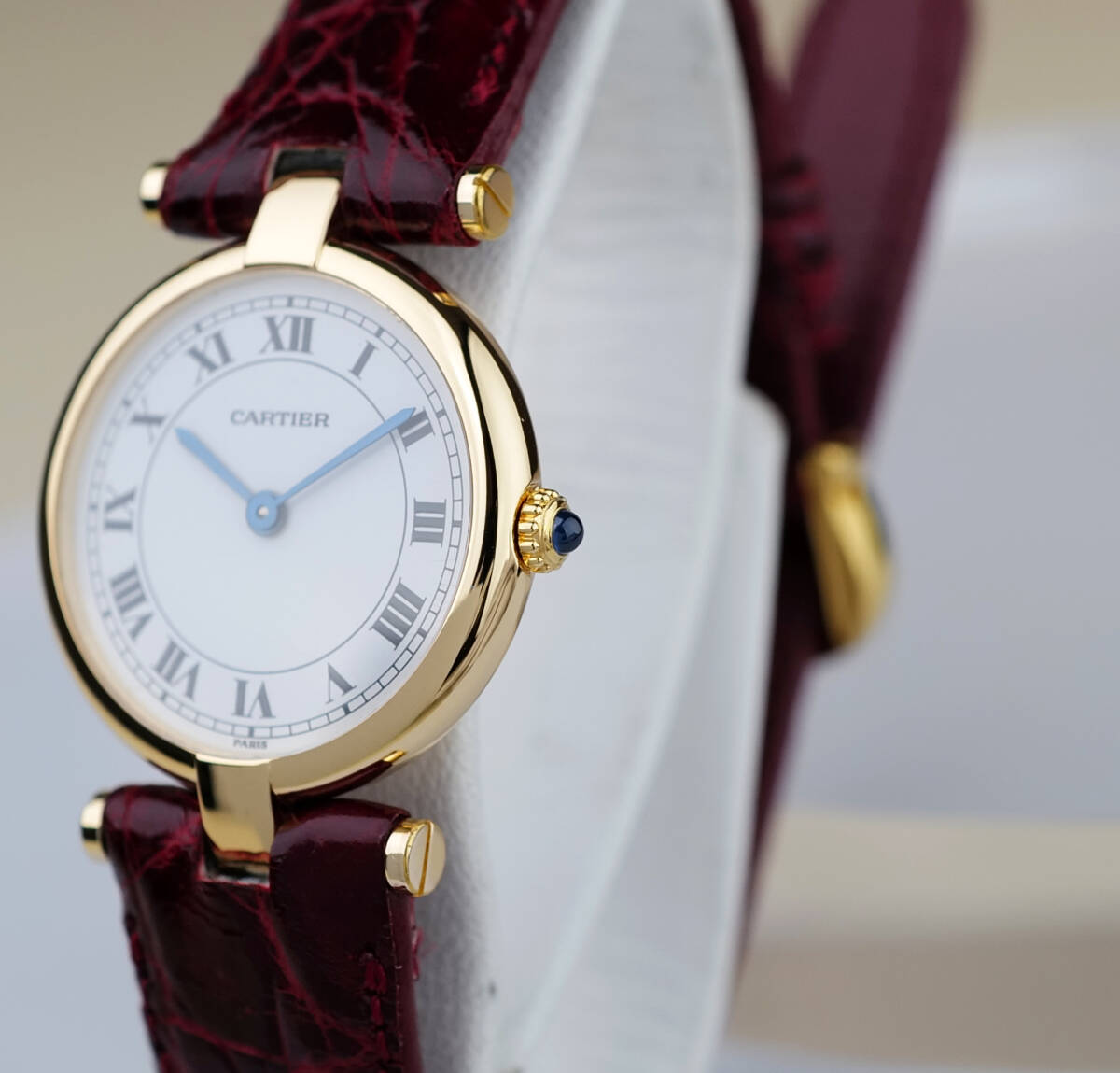 美品 カルティエ ヴァンドーム ルイ カルティエ 18KYG ローマン SM Cartier 