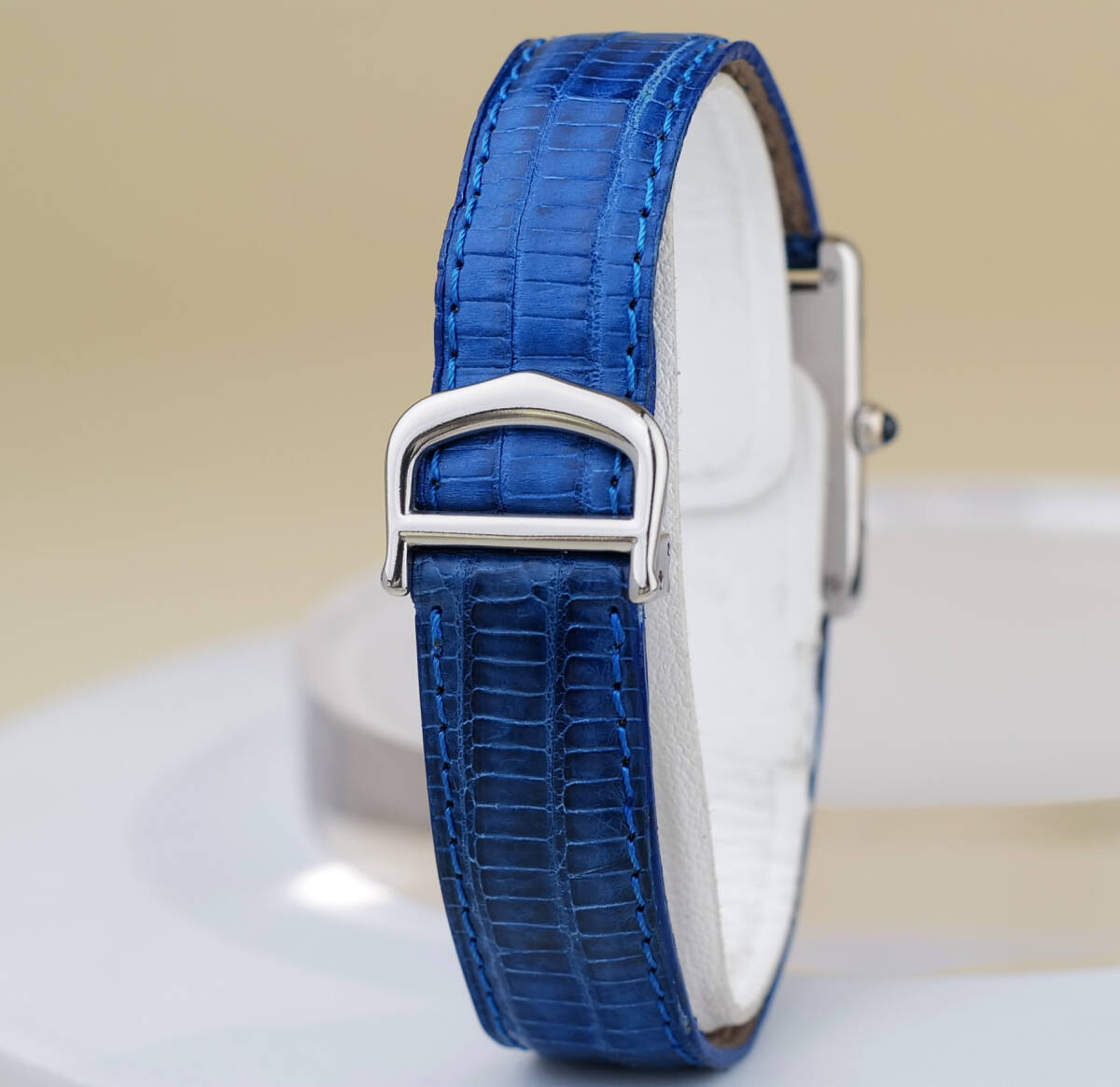 美品 カルティエ マスト タンク シルバー ブルーローマン LM 美品 カルティエ マスト タンク シルバー ブルーローマン LM