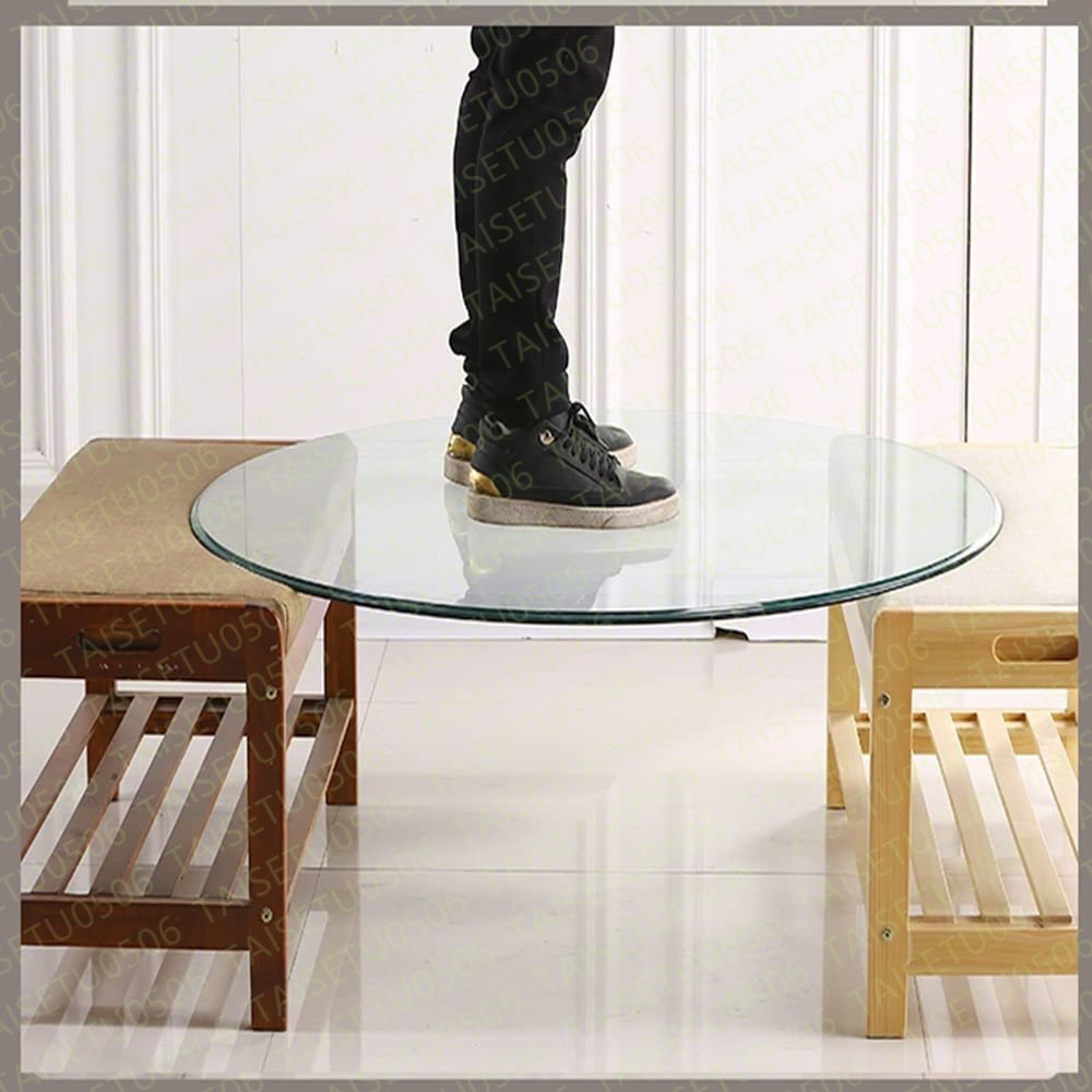  диаметр 28cm-118cm круг . стекло стол верх прозрачный усиленный стекло стекло настольный толщина 6mm долговечность обеденный стол кофе te-b для ( 55cm)