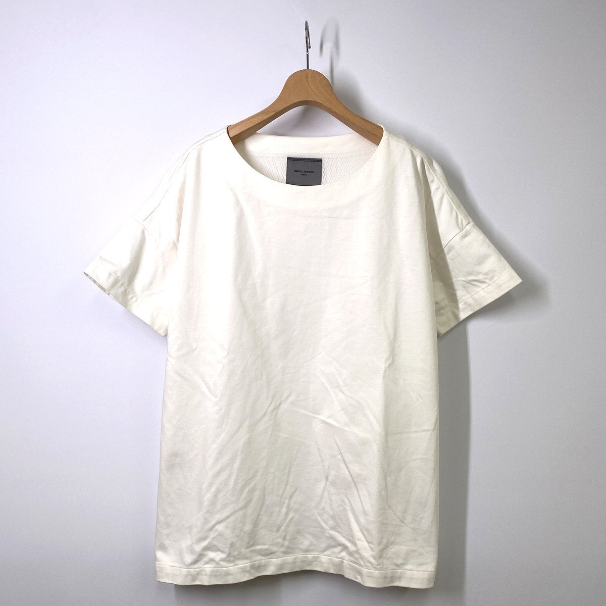 【メンズ M】UNITED ARROWS アローズ サイドジップ プルオーバー Tシャツ ホワイト 白 裏メッシュの画像1