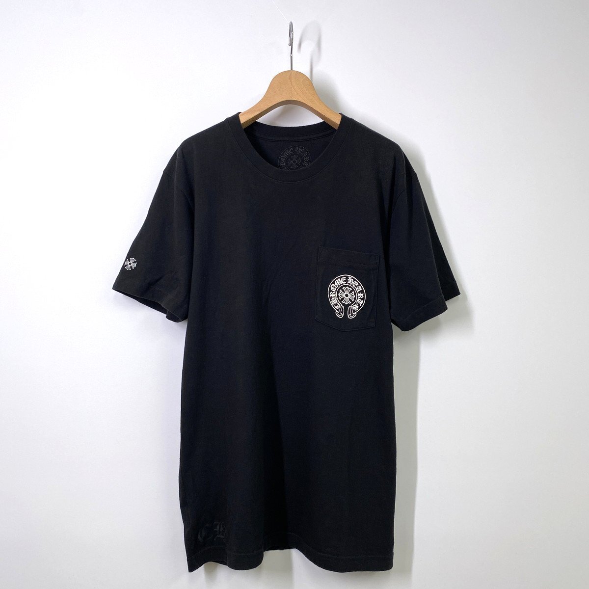 【国内正規品】CHROME HEARTS クロムハーツ バックサークルロゴ グラデーション ポケットTシャツ L ブラック 黒 半袖 の画像2