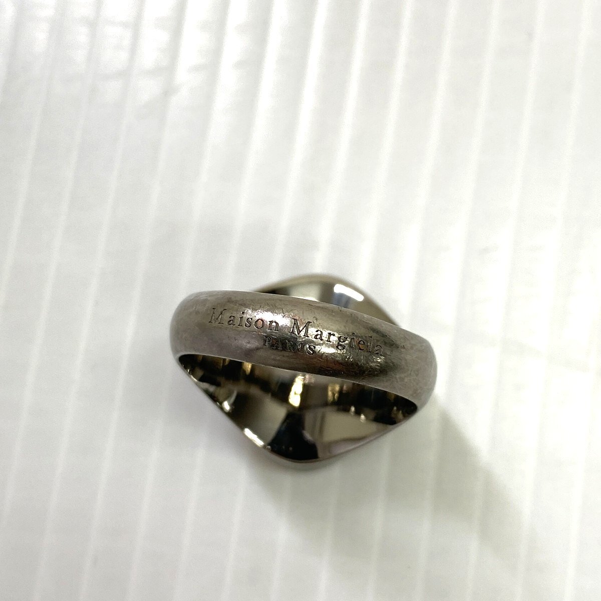 【約20号】MAISON MARGIELA 11 メゾンマルジェラ オーバルリング 燻し加工 シルバー ブラス 真鍮 指輪 SM1UQ0088の画像8