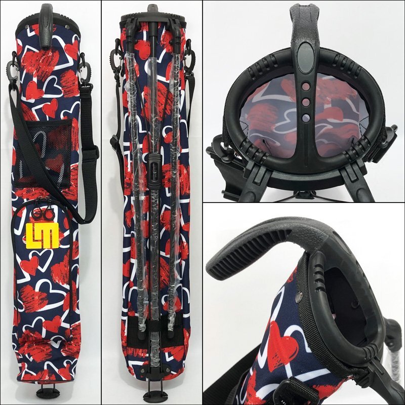 Loudmouth ラウドマウス セルフスタンドキャリーバッグ Scribble Hearts Navy スクリブルハーツネイビー LM-CC0005 772985(336) 新品_画像3