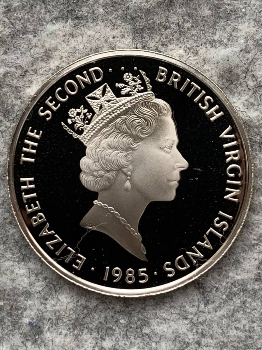 英領ヴァージン諸島 1985年 カリブ海の秘宝/金の延べ棒 20ドル プルーフ銀貨  の画像4