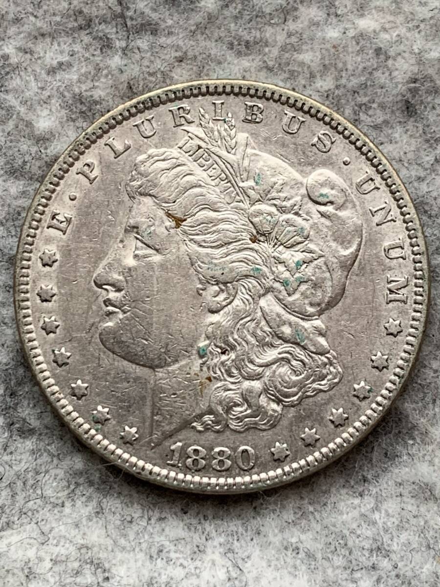 アメリカ　1880年　モルガンDollar/自由の女神　1ドル銀貨 /フランクリンミント証明書付_画像3