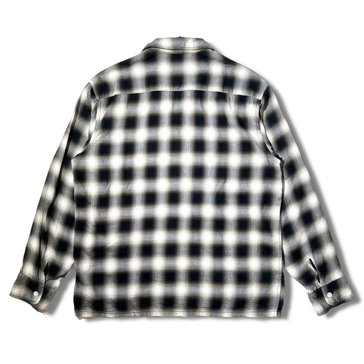 美品 23SS STANDARD CALIFORNIA Ombre Check Shirt グレー M SD オンブレチェック オープンカラー シャツ スタンダード カリフォルニア_画像2