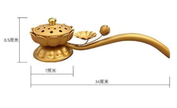 [.. law . temple . for Buddhist altar fittings ] lotus type desk on censer copper vessel copper product 