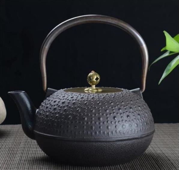 南部鉄器 老鉄瓶 提梁壺★新品 茶道具 銅製蓋 銅製取っ手 対応 鉄やかん 鉄分補給 鉄びん★1.8L _画像1