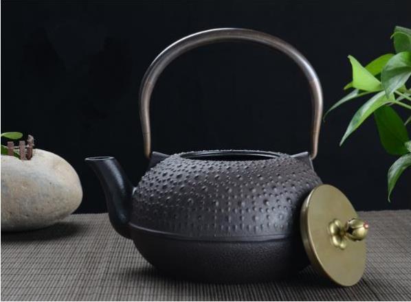 南部鉄器 老鉄瓶 提梁壺★新品 茶道具 銅製蓋 銅製取っ手 対応 鉄やかん 鉄分補給 鉄びん★1.8L _画像4