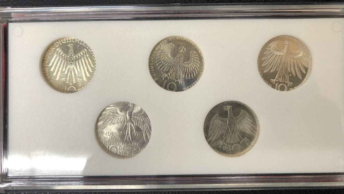 #6603 ミュンヘンオリンピック記念銀貨 10マルク 5点セット 五輪 コレクション 銀貨 コイン 箱有の画像4