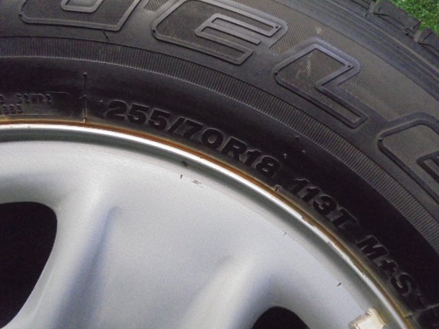 5EQ317AC1) 送料無料 255/70R18 ブリヂストン DUELER H/T 夏タイヤ+18インチスチールホイール4本セット　2019年製　タンドラ_画像4