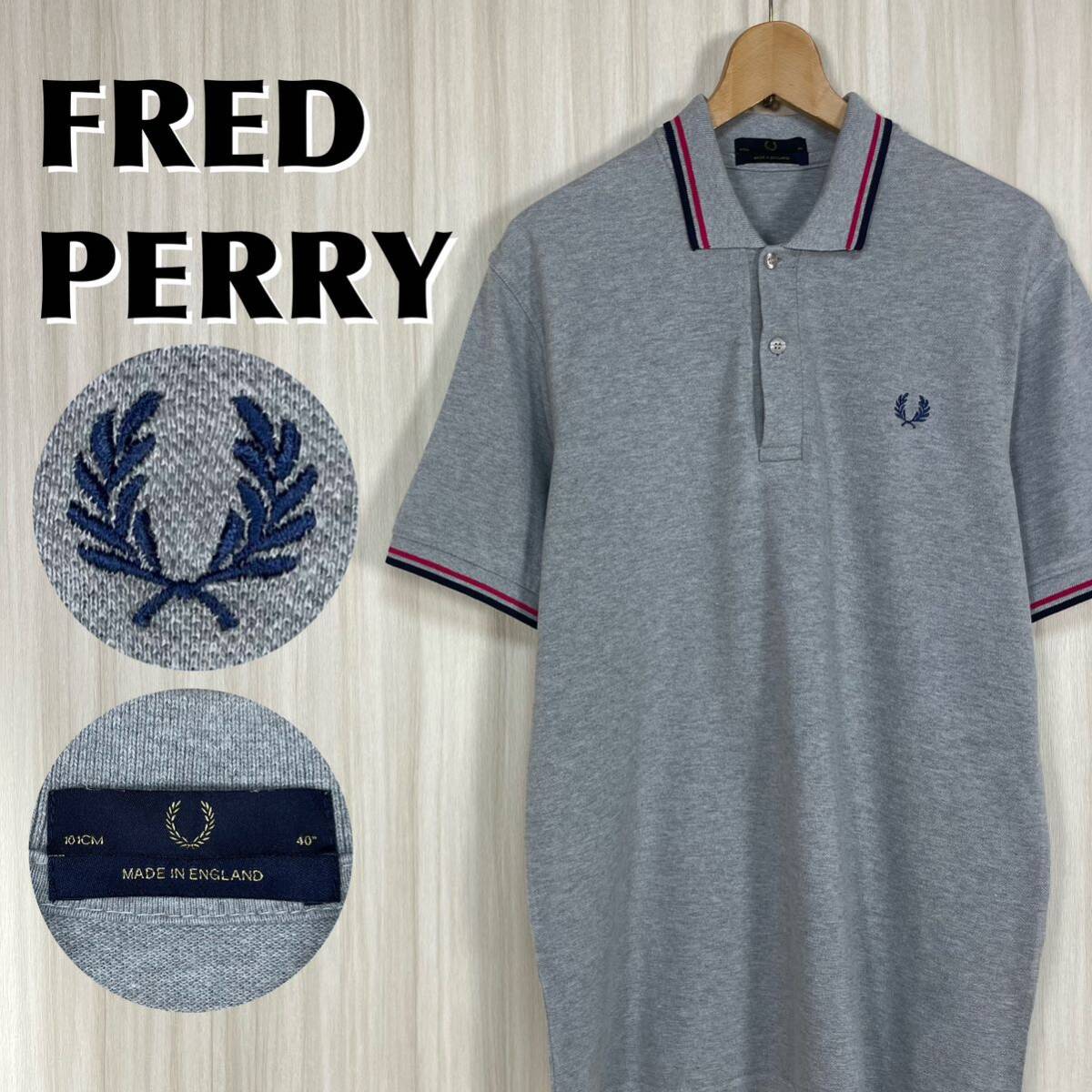 SALE】 FRED フレッドペリー UK製44 月桂樹刺繍ロゴ 半袖ポロシャツ SALE】 FRED フレッドペリー UK製44 月桂樹刺繍ロゴ 半袖ポロシャツ