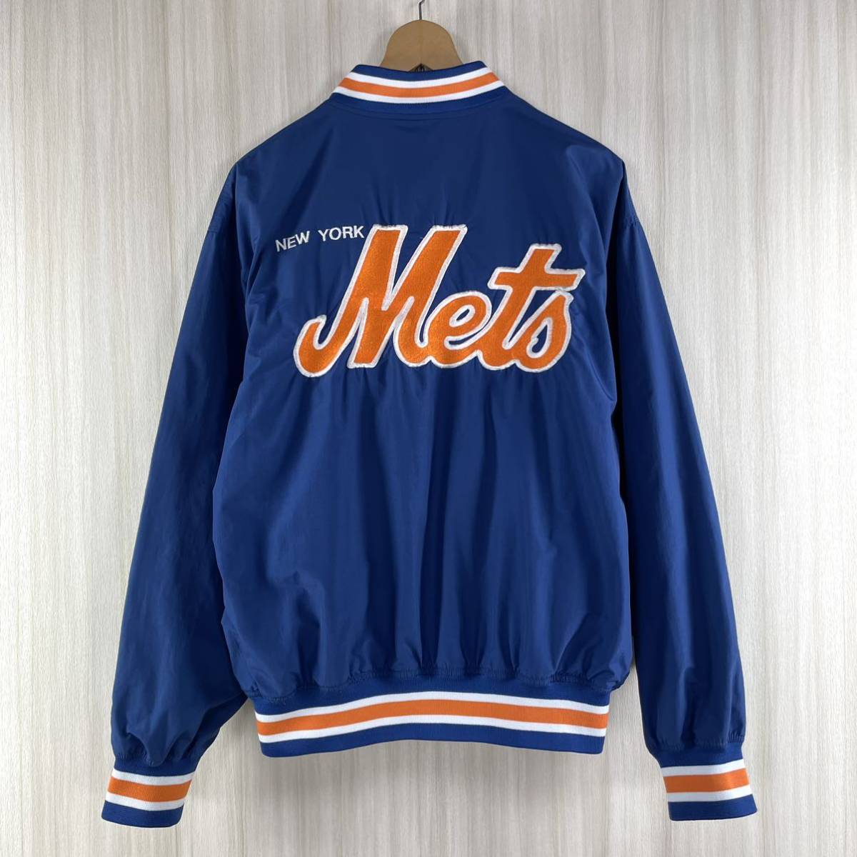 【入手困難】STARTER スターター MLB メジャーリーグ ニューヨーク・メッツ バックロゴ スタジャン スタジアムジャンパー L表記 古着 【入手困難】STARTER スターター MLB メジャーリーグ ニューヨーク・メッツ バックロゴ スタジャン スタジアムジャンパー L表記 古着