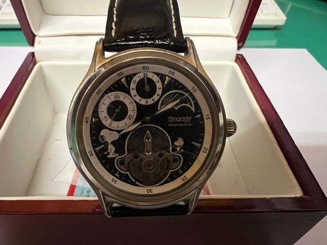  Snoopy *Snoopy*PEANUT* self-winding watch * reverse side cover skeleton * wristwatch * unused goods * Hokkaido ..