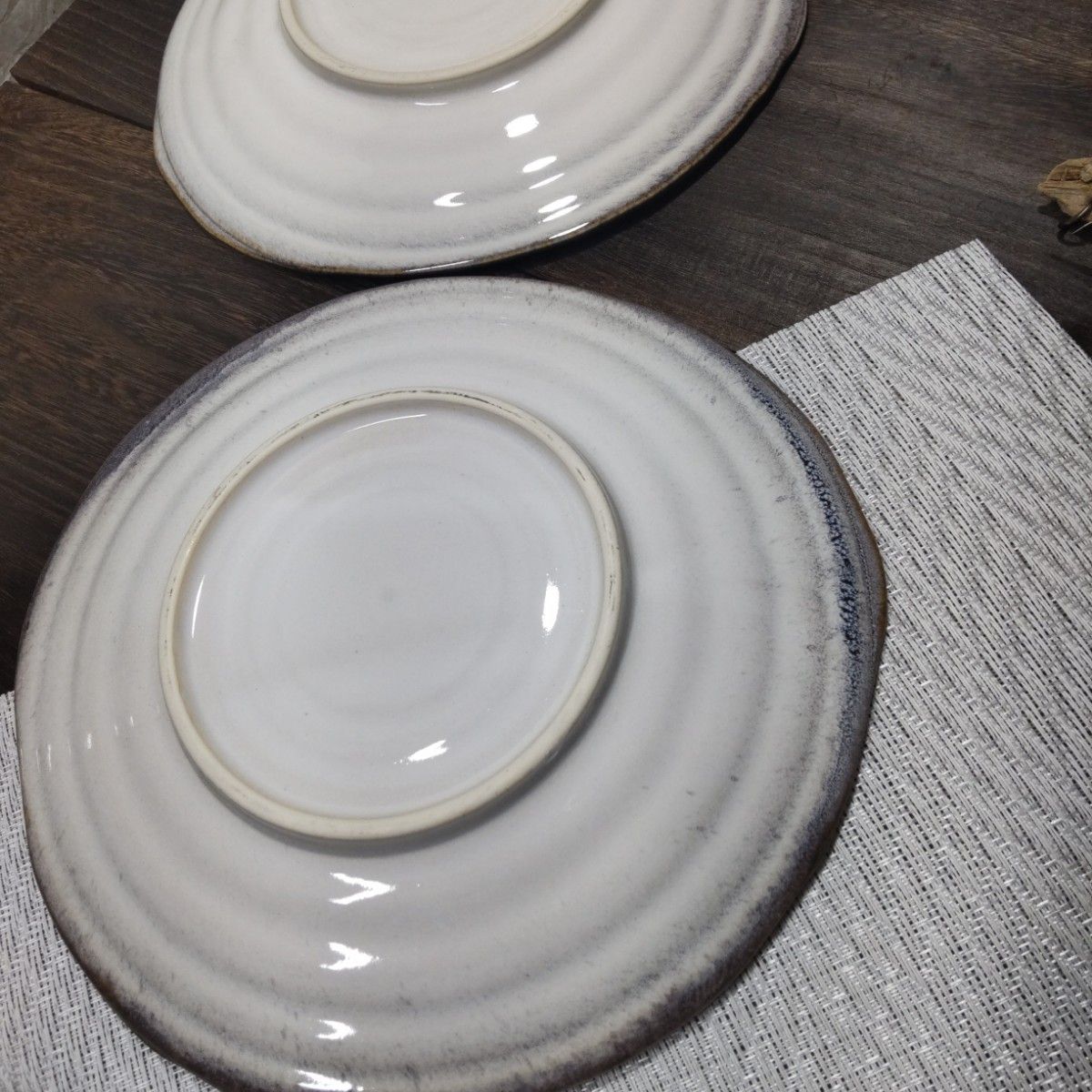 美濃焼/均窯スカイ変形9.0大皿 2枚組 トルコブルー