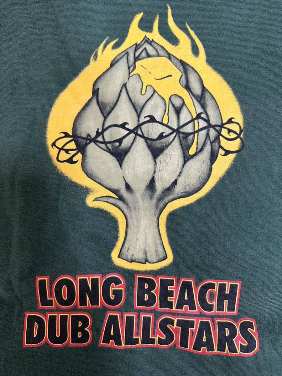 Long Beach Dub Allstars футболка 90s б/у одежда SKUNK RECORDS SUBLIME длинный пляж Dub все Star z вспомогательный lime выгорел цвет шерсть шар шерсть перо .. и т.п. есть 
