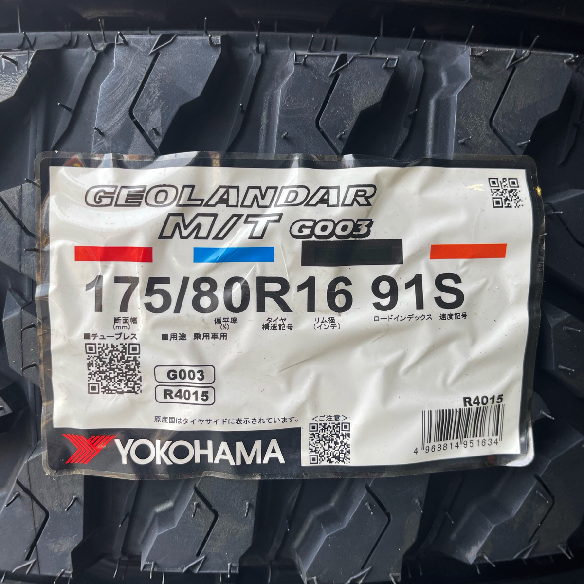 即納 最短当日発送→翌日お届け 2024年製 新品 ヨコハマ GEOLANDAR M/T G003 175/80R16 175/80-16 4本 正規品 ジムニー 4本送料込50000円_画像3