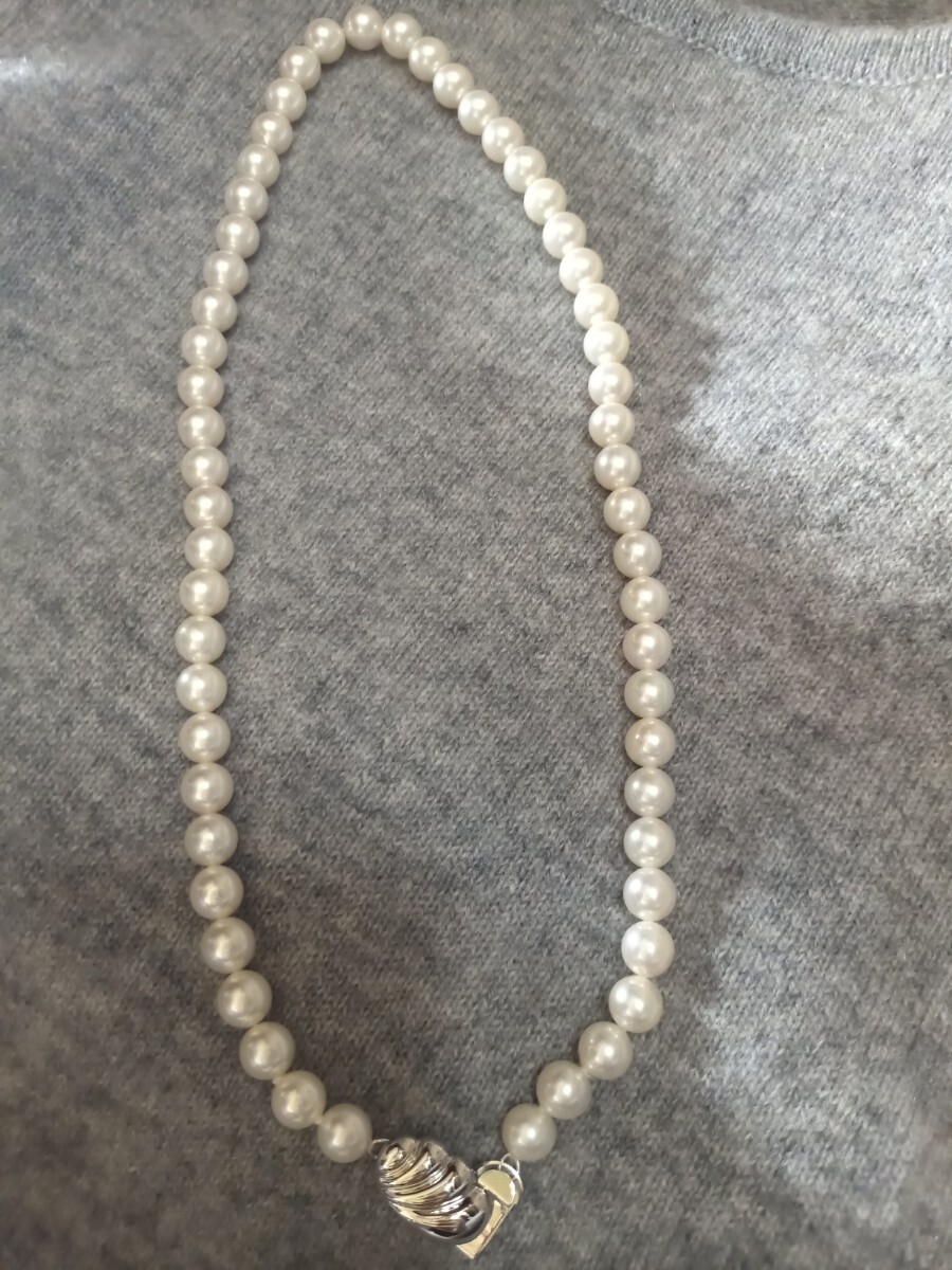 上代22万ほど　アコヤ本真珠　ネックレス　伊勢志摩パール　本物保証　40cm ７mm粒　無垢な輝白色　あこやネックレス　留め金SILVER刻　