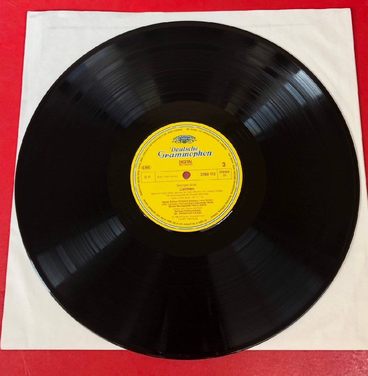 【レコードコレクター放出品】 LP アグネス・バルツァ カラヤン ジョルジュ・ビゼー カルメン デジタル録音 西独盤 3枚組 ボックスの画像6
