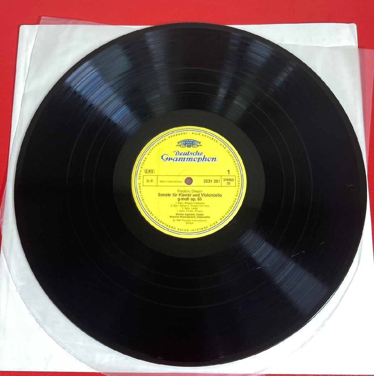 【レコードコレクター放出品】 LP　ロストロポーヴィチ　ショパン　ソナタ op.65 他　西独盤　グラモフォン_画像3