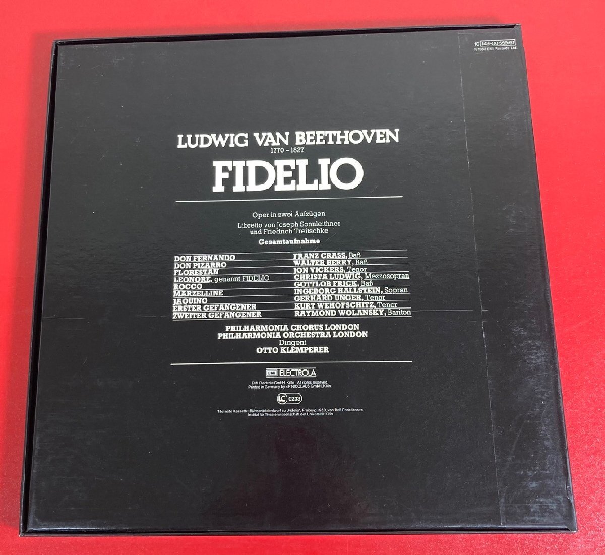 【レコードコレクター放出品】 LP　クレンペラー　ベートーヴェン　歌劇　フィデリオ　3枚組　独EMI