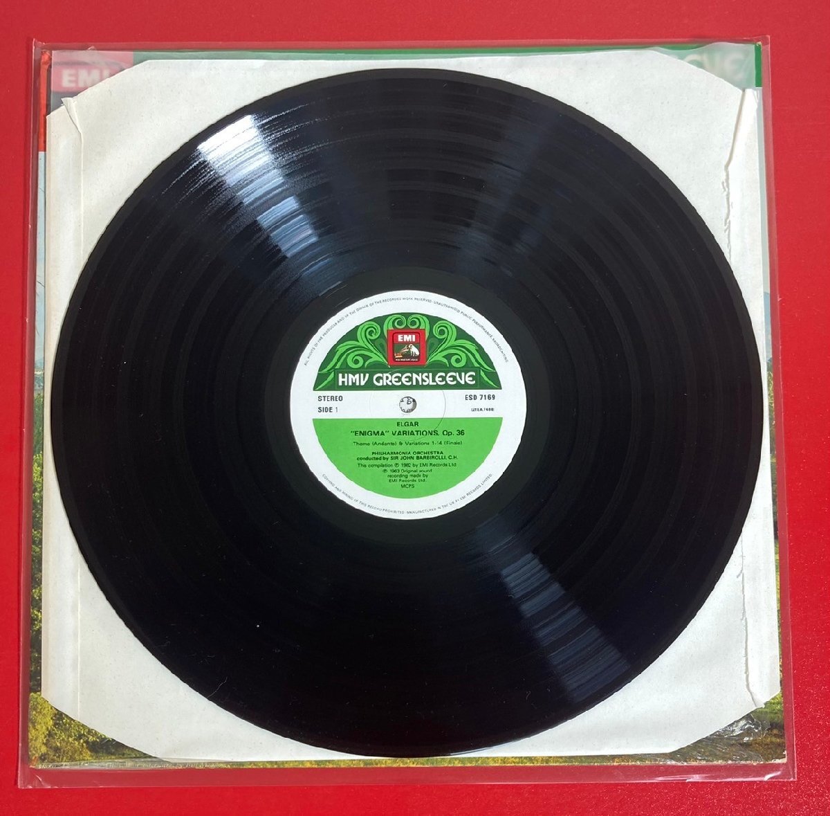 【レコードコレクター放出品】 LP　バルビローリ　エルガー　エニグマ変奏曲　EMI ESD 7169　英盤　HMV GREENSLEEVE