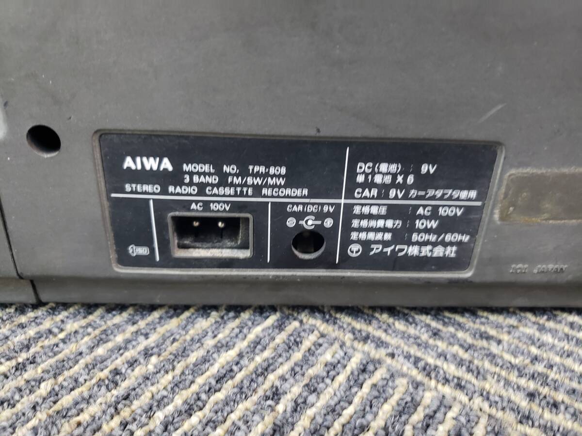 通電確認 AIWA アイワ ステレオラジオカセットレコーダー TPR-808 _画像7