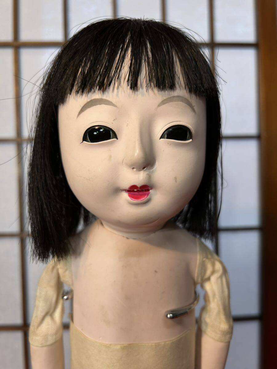市松人形 日本人形 アンティーク 真月作　ガラス目　①_画像8