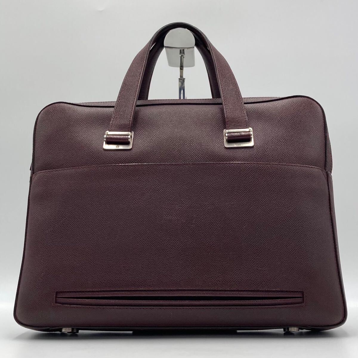 1 jpy ~[ rare color / beautiful goods ] dunhill Dunhill kado gun men's business bag briefcase original leather all leather A4+PC possible high capacity commuting bordeaux 