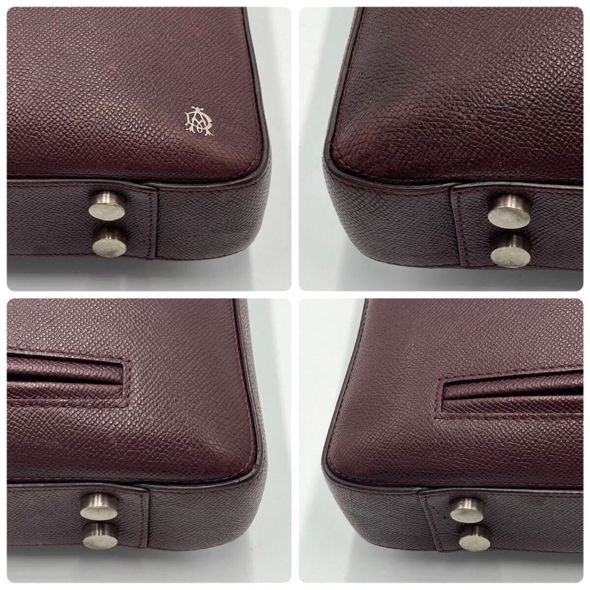 1 jpy ~[ rare color / beautiful goods ] dunhill Dunhill kado gun men's business bag briefcase original leather all leather A4+PC possible high capacity commuting bordeaux 