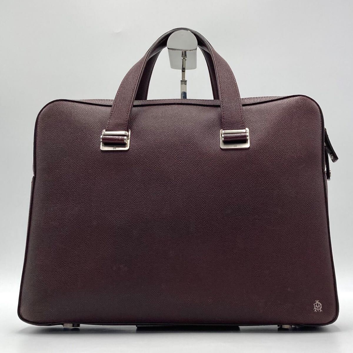 1 jpy ~[ rare color / beautiful goods ] dunhill Dunhill kado gun men's business bag briefcase original leather all leather A4+PC possible high capacity commuting bordeaux 